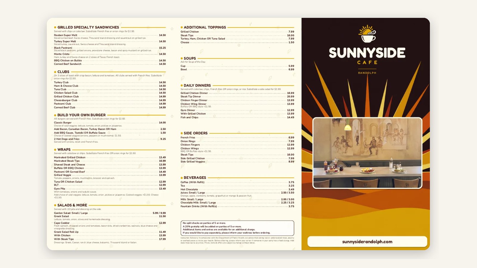 Restaurant menu design: 15 rules, layouts and examples